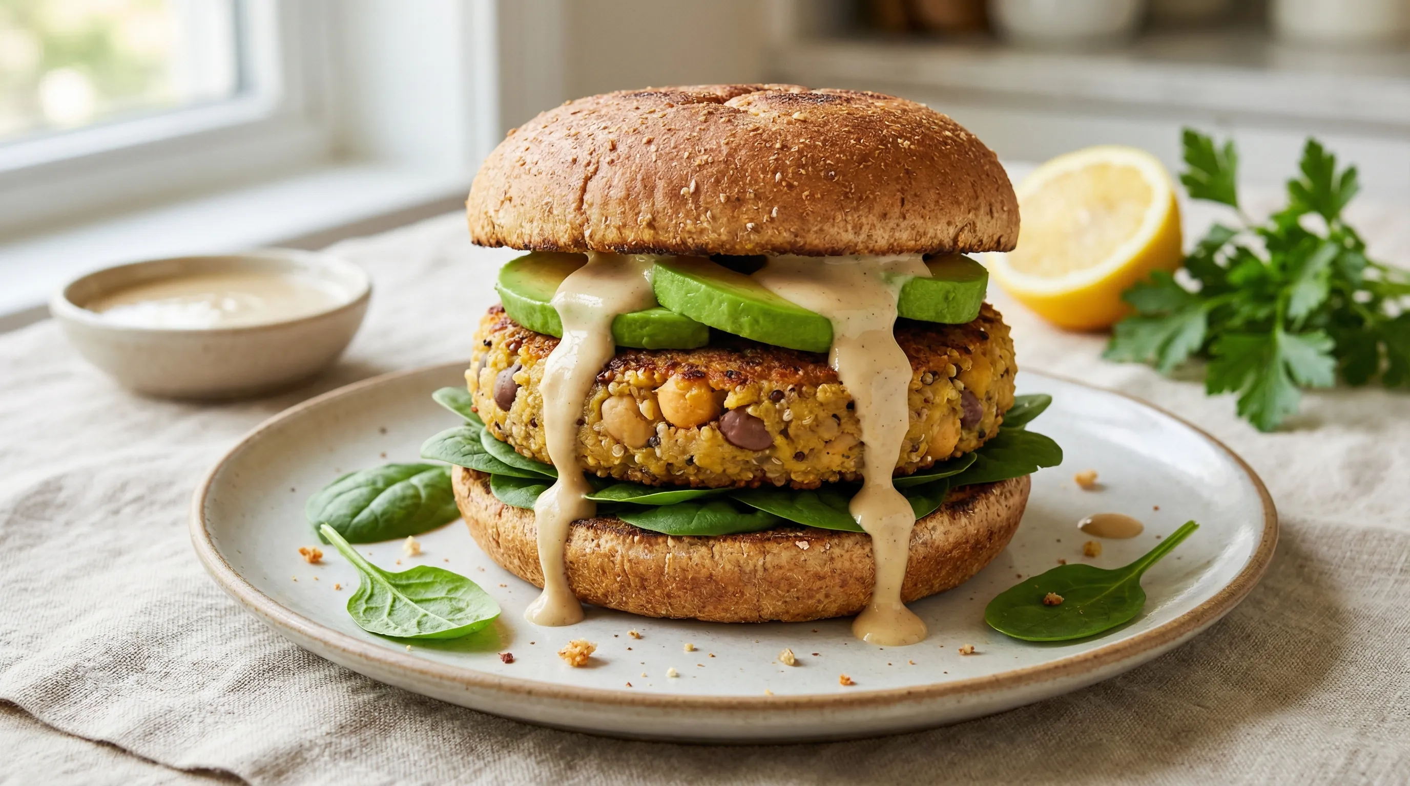 Garden Goddess Chickpea Veggie Burger