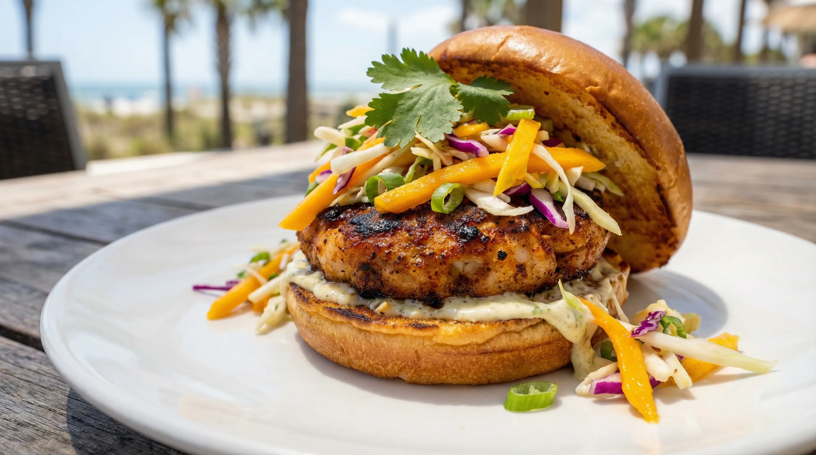Caribbean Jerk Shrimp Burger