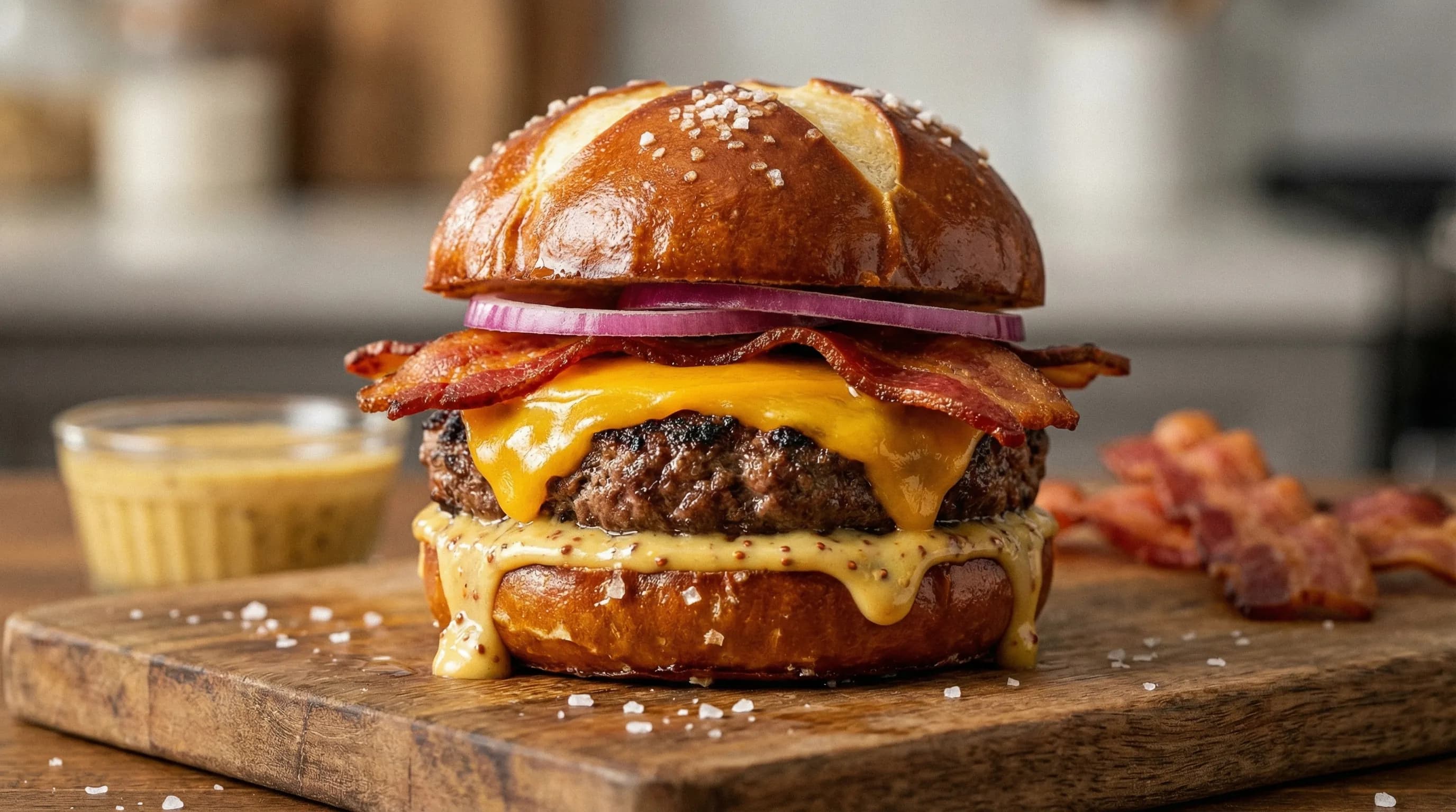 Honey Mustard Pretzel Burger